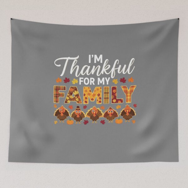 Item preview, I'm Thankful For My Family - Cute Turkey Thanksgiving Fall Plaid Design designed and sold by Lydatrend Fashion.