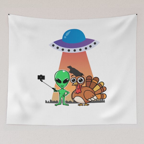 Item preview, Alien Turkey UFO Selfie designed and sold by MarcelooArt.