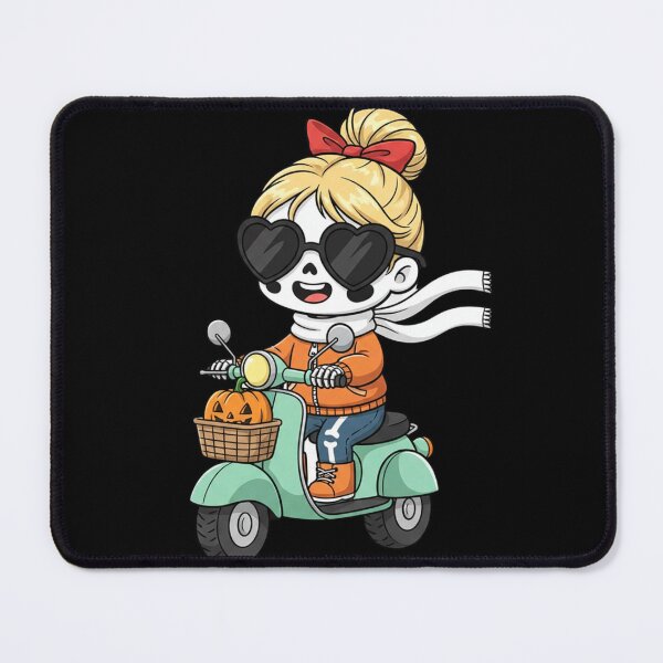 Item preview, Skeleton Girl Riding a Scooter | Cute Chibi Skeleton Adventure Art designed and sold by ColorSplash123.