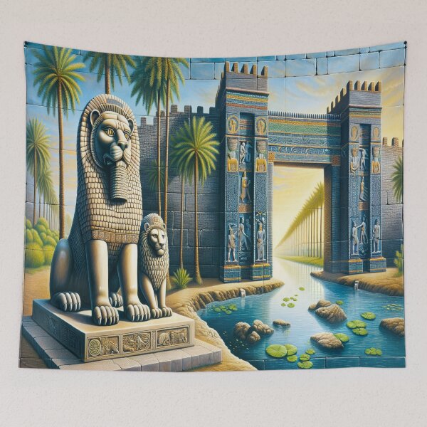 Item preview, Lion of Babylon, Ishtar Gate, Mesopotamia, palm tree designed and sold by Redbdon.
