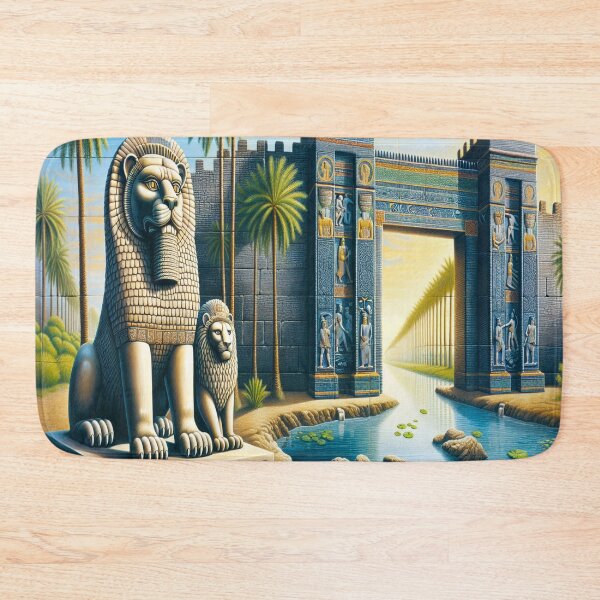 Item preview, Lion of Babylon, Ishtar Gate, Mesopotamia, palm tree designed and sold by Redbdon.