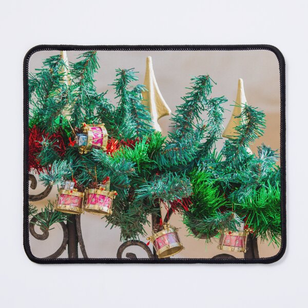 Item preview, Festive Green Garland With Mini Drum Ornaments And Gold Cone Figures for Christmas Decoration designed and sold by Nmallia.