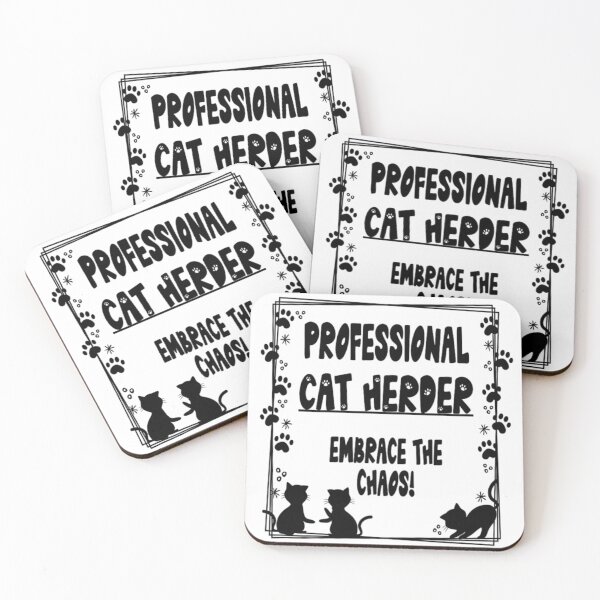 Item preview, Professional Cat Herder "Embrace the Chaos" Funny Cat Lover Quote designed and sold by YubitaLeLe.