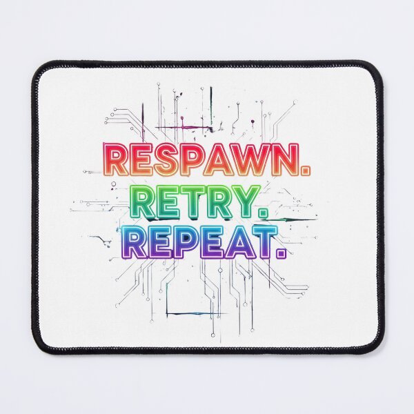 Item preview, Respawn Retry Repeat Gaming T-Shirt for True Players designed and sold by Egyptian king ⭐⭐⭐⭐⭐.