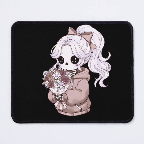 Item preview, Skeleton Girl with Flowers | Cute Kawaii Gothic Romance Valentine’s Design designed and sold by ColorSplash123.