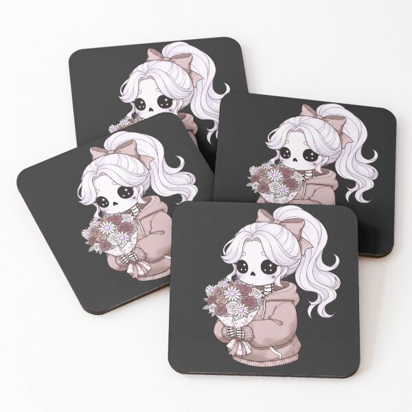 Item preview, Skeleton Girl with Flowers | Cute Kawaii Gothic Romance Valentine’s Design designed and sold by ColorSplash123.