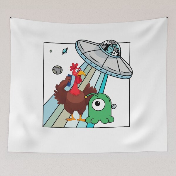 Item preview, Alien Turkey UFO Selfie designed and sold by MarcelooArt.