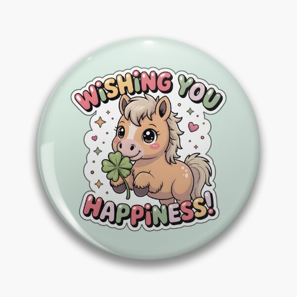 Item preview, Happy New Year Best Wishes Chibi Horse Sticker - Lucky Clover Gift designed and sold by Nuist25.