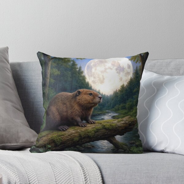 Item preview, Beaver On a River Log In the Moonlight designed and sold by Maria Dryfhout.