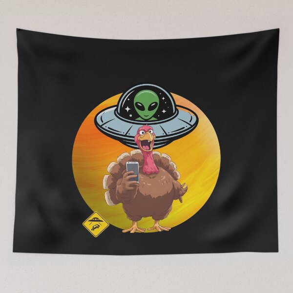 Item preview, Alien Turkey UFO Selfie designed and sold by MarcelooArt.