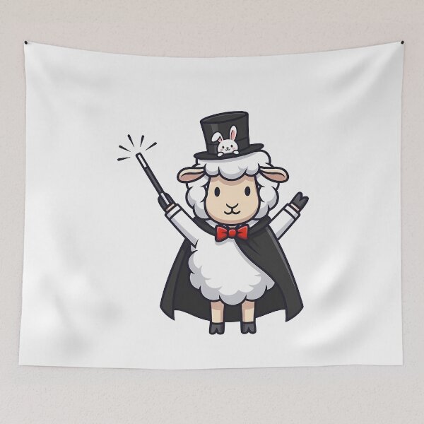 Item preview, Magician Sheep with Rabbit in Hat Cute Design designed and sold by k3rstman1.