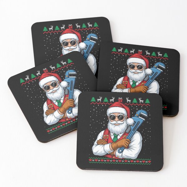 Item preview, Cool Plumber Santa Claus with Wrench Funny Ugly Christmas Sweater Design designed and sold by LittleNhutton.