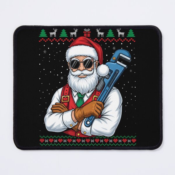 Item preview, Cool Plumber Santa Claus with Wrench Funny Ugly Christmas Sweater Design designed and sold by LittleNhutton.