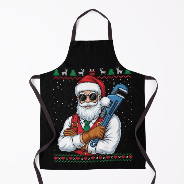 Item preview, Cool Plumber Santa Claus with Wrench Funny Ugly Christmas Sweater Design designed and sold by LittleNhutton.