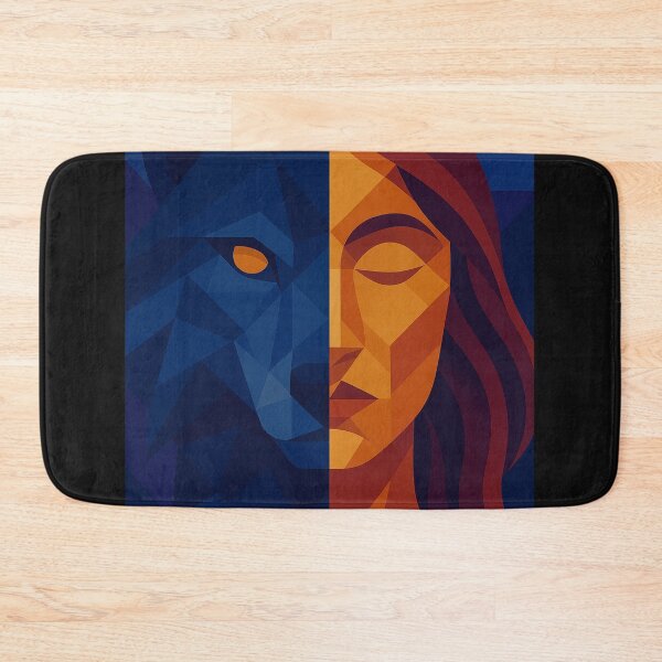 Item preview, Duality of Existence | Wolf Woman | Unique Owlic Colorful Geometric Cubism Mystical Harmony of Light Art Design  designed and sold by Owlic.artwear.