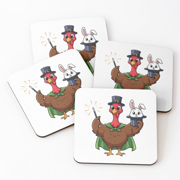 Item preview, Cute Turkey Magician Pulling a Rabbit from a Hat designed and sold by k3rstman1.