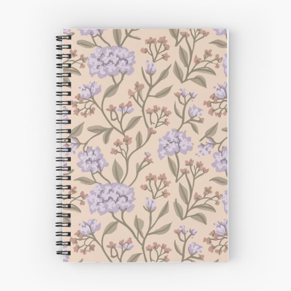 Item preview, romantic, decadent, fine floral pattern in super soft colors, intricate and extremely detailed, line drawing, lots of small lilac flowers, pale color palette and background, monochrome designed and sold by gulka8.