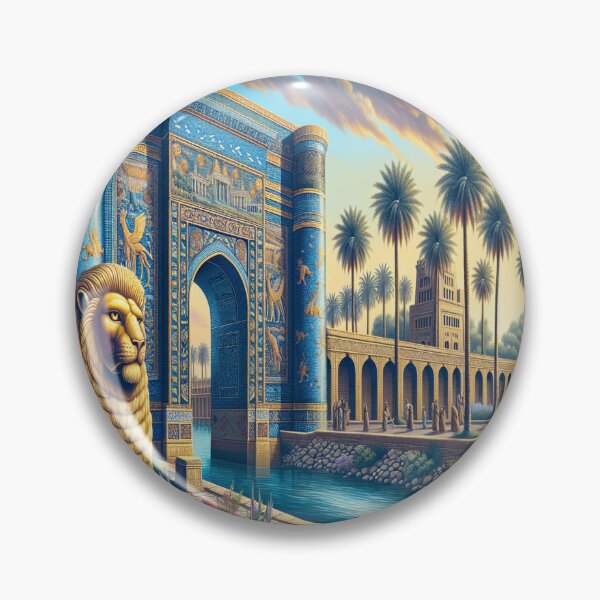 Item preview, Lion of Babylon, Ishtar Gate, Mesopotamia, palm tree, river designed and sold by Redbdon.