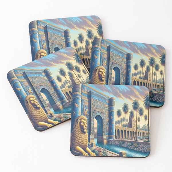 Item preview, Lion of Babylon, Ishtar Gate, Mesopotamia, palm tree, river designed and sold by Redbdon.