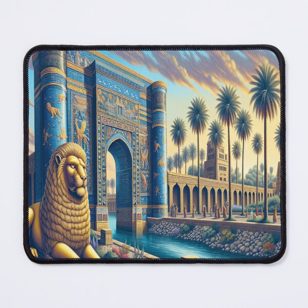Item preview, Lion of Babylon, Ishtar Gate, Mesopotamia, palm tree, river designed and sold by Redbdon.
