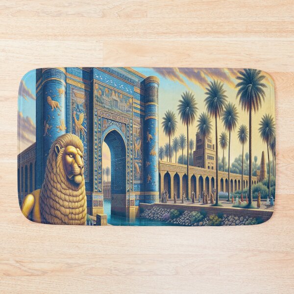 Item preview, Lion of Babylon, Ishtar Gate, Mesopotamia, palm tree, river designed and sold by Redbdon.