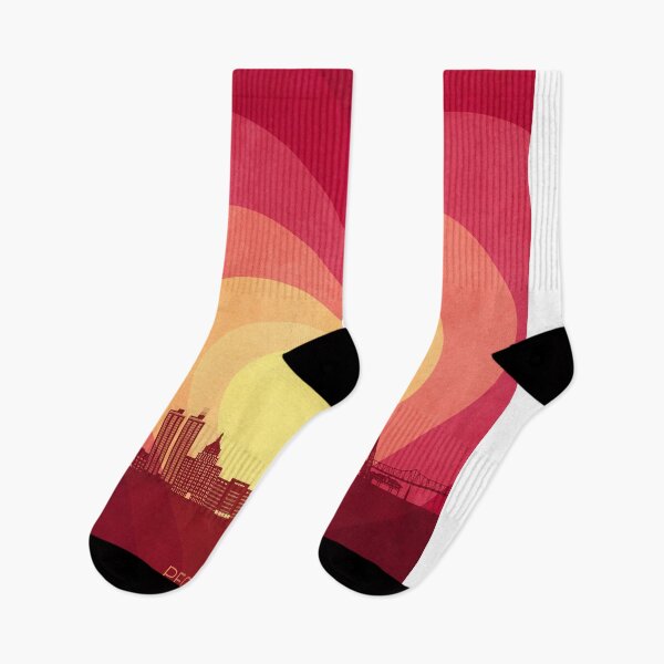 Item preview, Peoria Illinois Skyline Hearts Red Yellow designed and sold by ArtPrints.