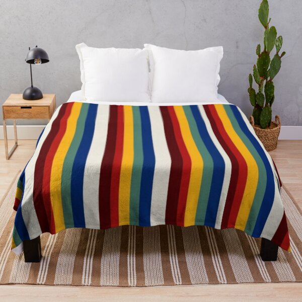 Item preview, thin retro stripe pattern in vivid and expressive colors from the 1960s, horizontal lines, clean and neat, consistent image, white, black, yellow, blue color palette designed and sold by gulka8.