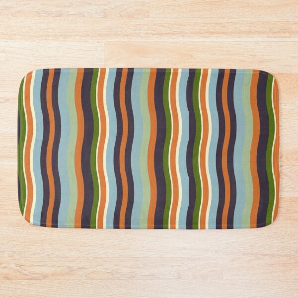 Item preview, thin retro stripe pattern in vivid and expressive colors from the 1960s, horizontal lines, clean and neat, consistent image, green color palette designed and sold by gulka8.