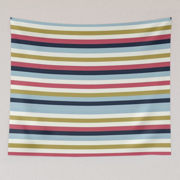 Item preview, thin retro stripe pattern in vivid and expressive 1960s colors, horizontal lines, clean and neat, consistent designed and sold by gulka8.