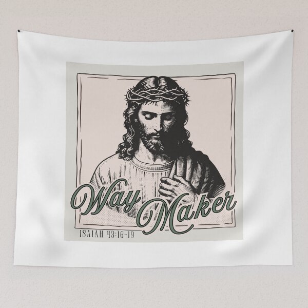 Item preview, Jesus: WAY MAKER - Isaiah 43:16-19 -  in MOUNTAIN GREEN designed and sold by Holy Coast Threads (Formerly ChristianFlower).
