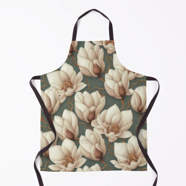 Aperçu de l'œuvre Motif floral romantique et opulent aux couleurs très douces, dessin au trait complexe, magnolias, palette de couleurs pâles, monochrome créée et vendue par gulka8.