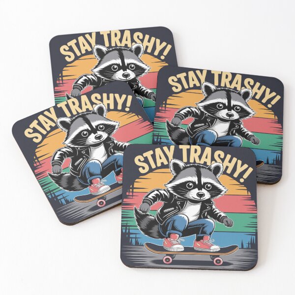 Item preview, Patinador mapache trashy – Arte de patinaje retro vintage designed and sold by Royalsticker.