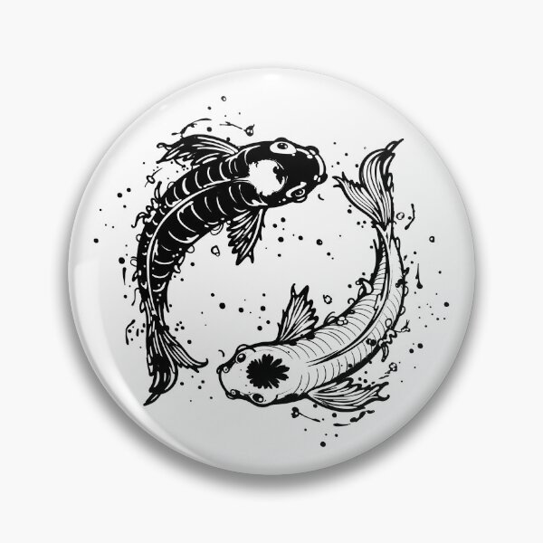 Item preview, Black and white yin yang symbol with swirling fish designed and sold by DariusZD.