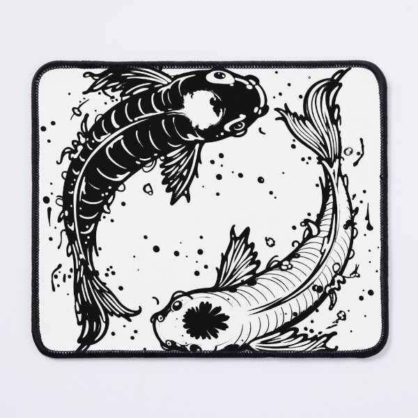 Item preview, Black and white yin yang symbol with swirling fish designed and sold by DariusZD.