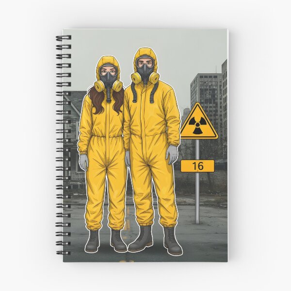 Item preview, Radiation Suit Couple in Abandoned City  Post-Apocalyptic  Art designed and sold by simaso.