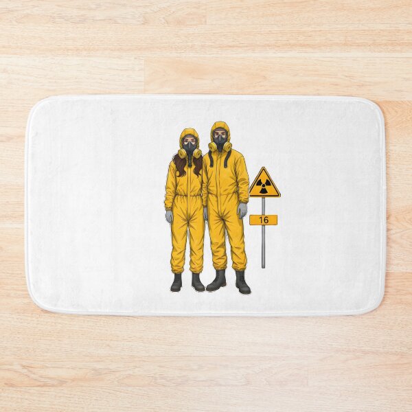 Item preview, Radiation Suit Couple in Abandoned City  Post-Apocalyptic  Art designed and sold by simaso.