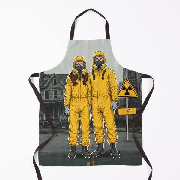 Item preview, Radiation Suit Couple in Abandoned City Post-Apocalyptic Art designed and sold by simaso.
