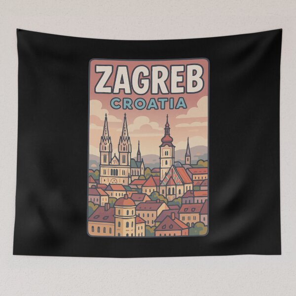 Item preview, Zagreb Croatia Travel Pastel designed and sold by TomFrontierArt.