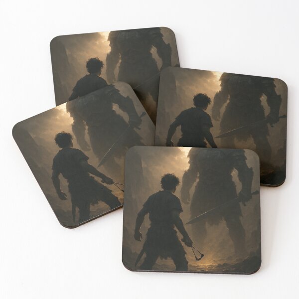Item preview, The Moment Before the Strike – David vs Goliath, Biblical Art designed and sold by mariannrina.