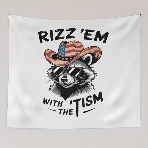 Item preview, Rizz Em With The Tism Raccoon Autism Awareness Support   designed and sold by Veroniadic.