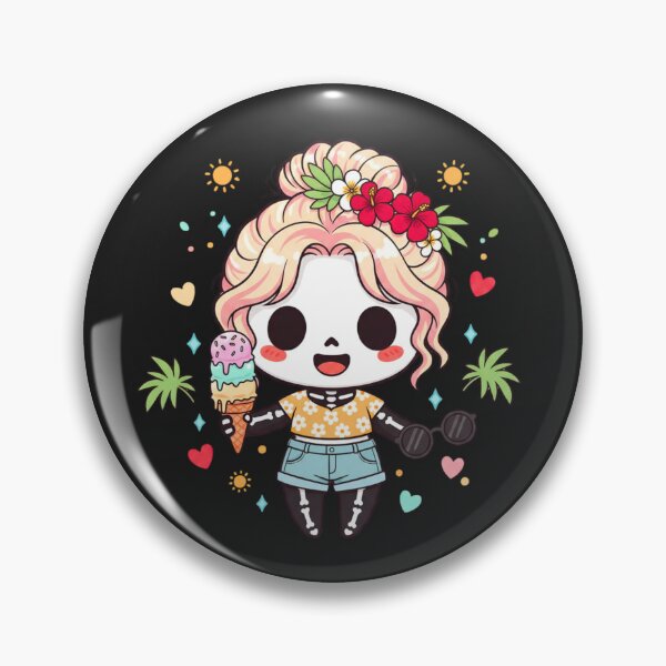 Item preview, Summer Skeleton Girl | Cute Kawaii Chibi Tropical Skeleton Design designed and sold by ColorSplash123.