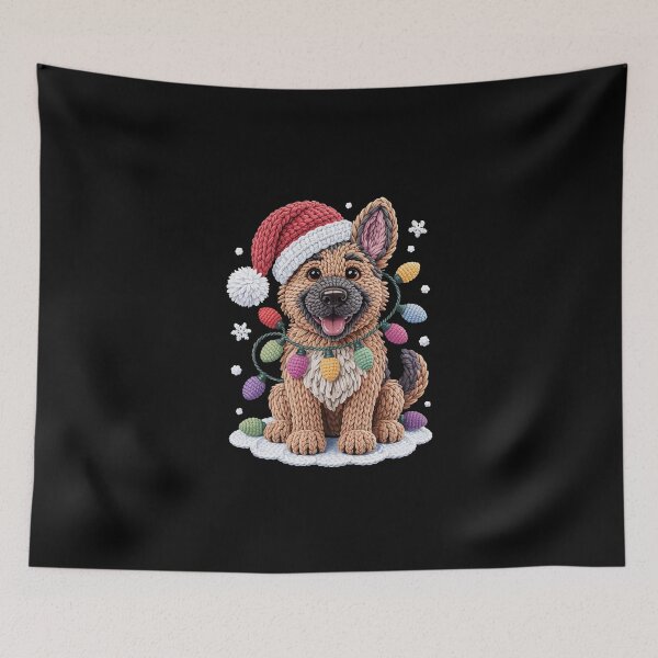 Item preview, Christmas Embroidered German Shepherd designed and sold by jkrphoto.