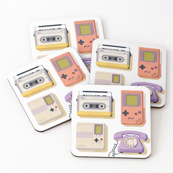 Item preview, 90s Retro Tech Collage - Vintage Game Boy, Cassette Player & Phone Pattern designed and sold by Pandora´s Box.