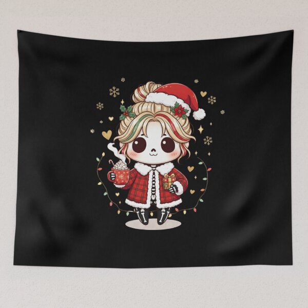 Item preview, Cozy Christmas Skeleton Girl | Cute Kawaii Chibi Skeleton Holiday Design designed and sold by ColorSplash123.