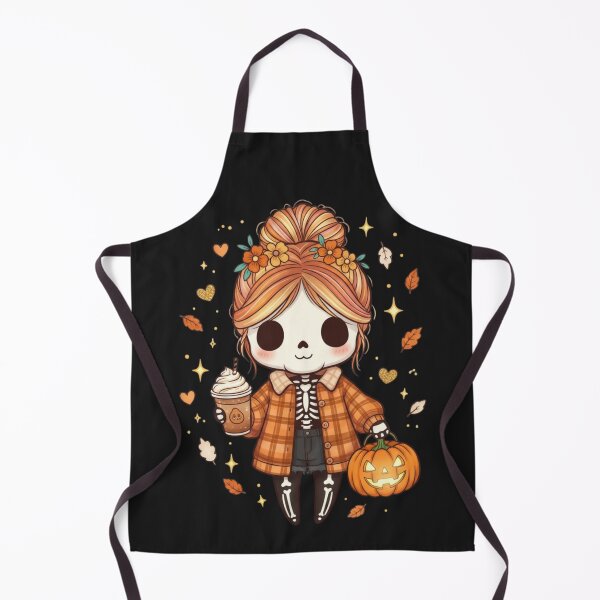 Item preview, Cozy Fall Skeleton Girl | Cute Kawaii Chibi Autumn Skeleton Design designed and sold by ColorSplash123.