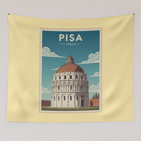 Item preview, Pisa Vintage Travel Art - Baptistery - Italy designed and sold by Wanderprintt.