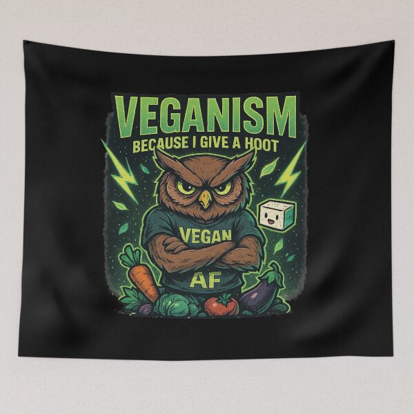 Item preview, Veganism Because I Give A Hoot - Vegan Owl Plant Based Animal Rights Art designed and sold by Jarminis.