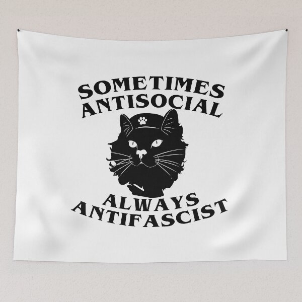 Item preview, Sometimes antisocial always antifascist designed and sold by remerasnerdas.