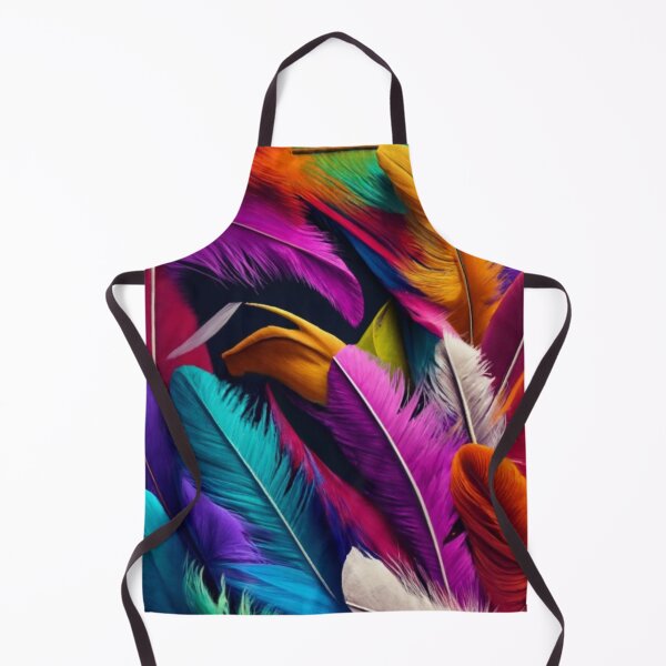 Item preview, plain black background, ultra realistic, highly detailed, cinematic, vivid, photo, 3D rendering, rainbow feathers designed and sold by gulka8.