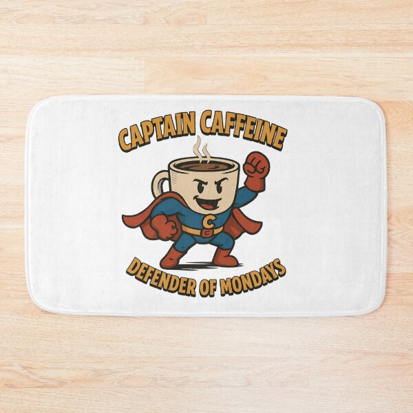 Item preview, Captain Caffeine – Defender of Mondays | Funny Coffee Superhero Design designed and sold by MABComics.
